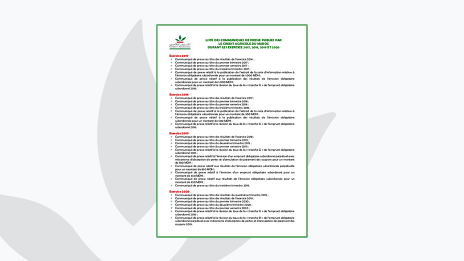 Liste des communiqués de presse