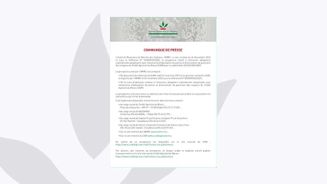 Communiqué de presse visa EOSP 200 MDH