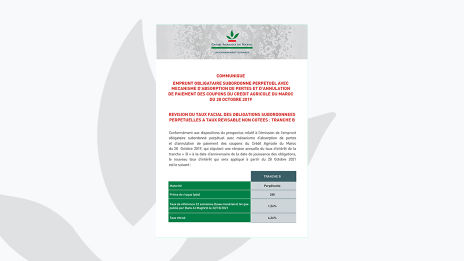 Communiqué Taux révisable EOSP 2019