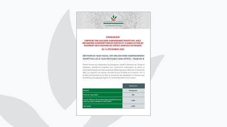 Communiqué Taux révisable EOSP 2020