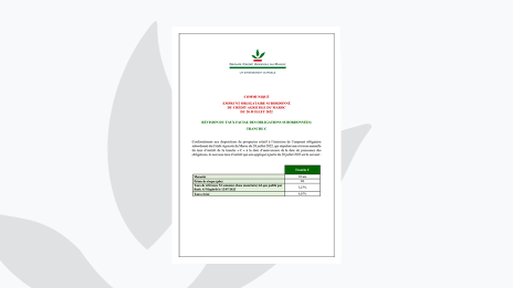 Communiqué Taux révisable EOS 2022