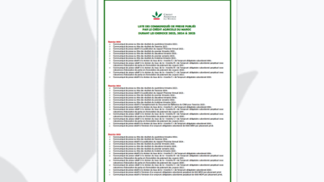 Liste des communiqués financiers 2023-2024-2025