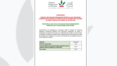 Communiqué de presse - taux révisable EOSP 2025 - 500 MDH -2026